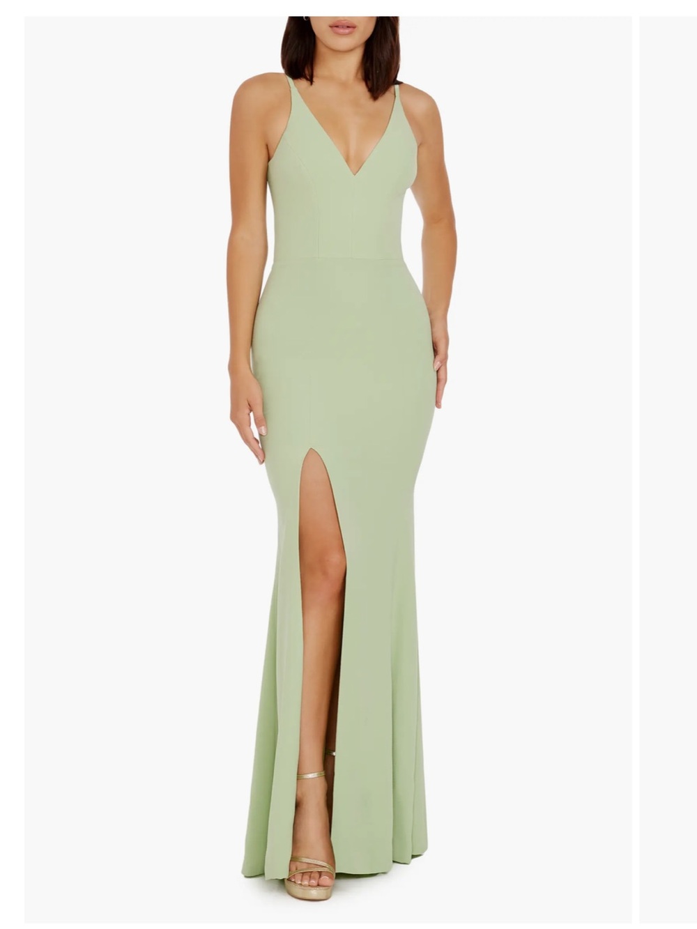 Dress the Population Iris Slit Crepe Gown